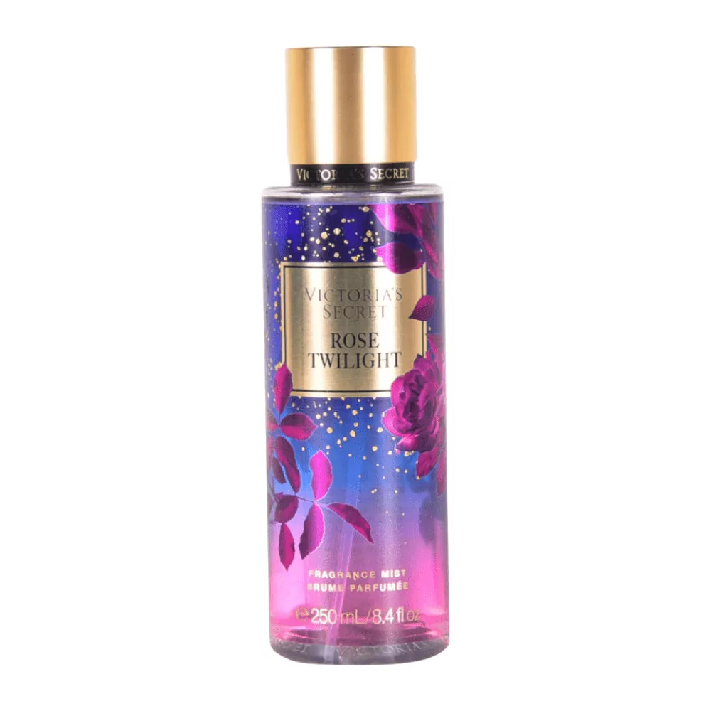 Victoria'S Secret Rose Twilight Body Mist In A 250Ml Bottle, Featuring Floral Notes Of Rose, Orchid, And Amber For An Elegant Fragrance.