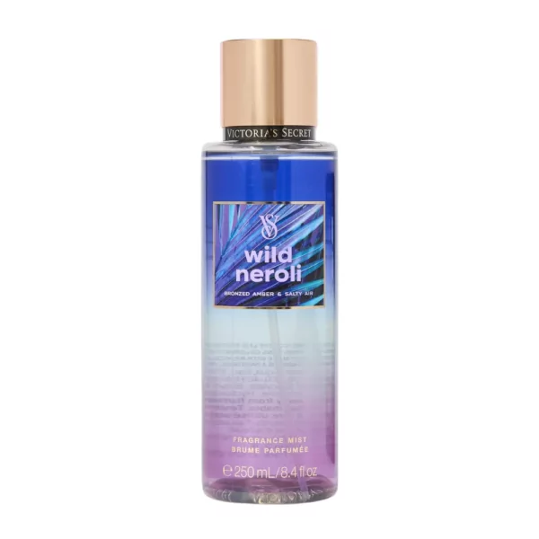 Victoria's Secret Wild Neroli Fragrance Mist in a 250ml bottle, featuring floral and citrus notes of neroli, orange blossom, and amber.