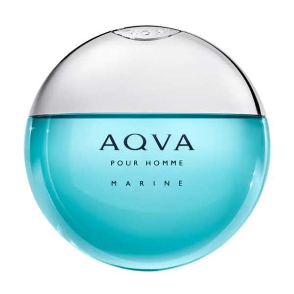 Bvlgari Aqva Marine EDT 100ml bottle displayed on a beach, capturing the essence of sea notes and citrus freshness.