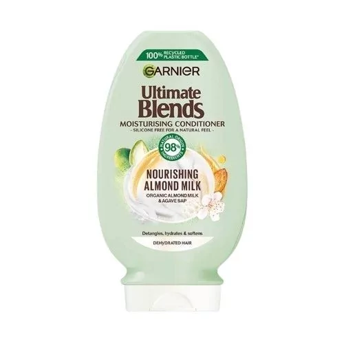 Garnier Almond Milk Conditioner 400ml for normal hair, enriched with almond milk and agave sap for hydration and smoothness.