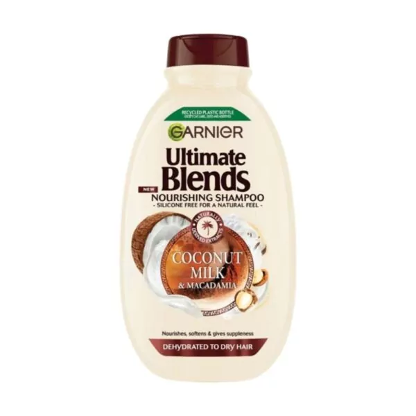 Garnier Coconut Milk Shampoo 400ml - Deep Nourishment for Dry Hair with Coconut Milk and Macadamia Nut Oil.