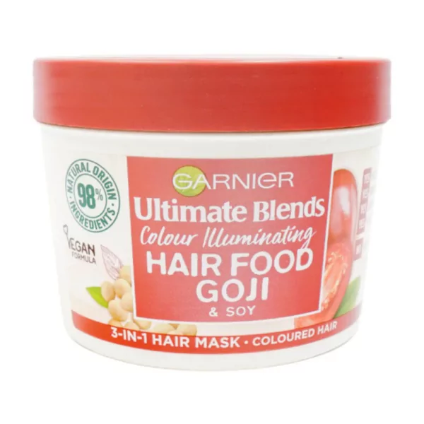 Garnier Hair Food Goji Soy Mask 390ml - Nourishing Hair Treatment for Colored Hair.