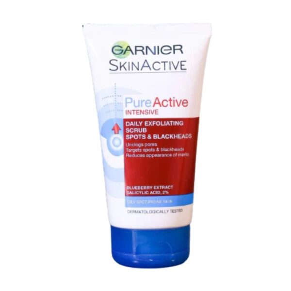 Garnier Pure Active Blackhead Scrub 150ml - Deep Cleansing Face Scrub for Blackheads and Oily Skin.