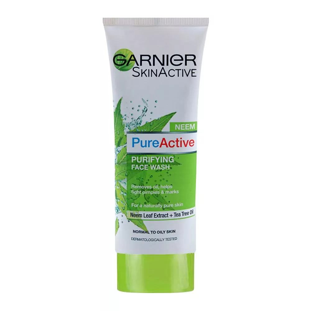 Garnier Pure Active Neem Face Wash 100Ml, Enriched With Neem Extract And Tea Tree Oil, Removes Excess Oil, Impurities, And Fights Pimples.