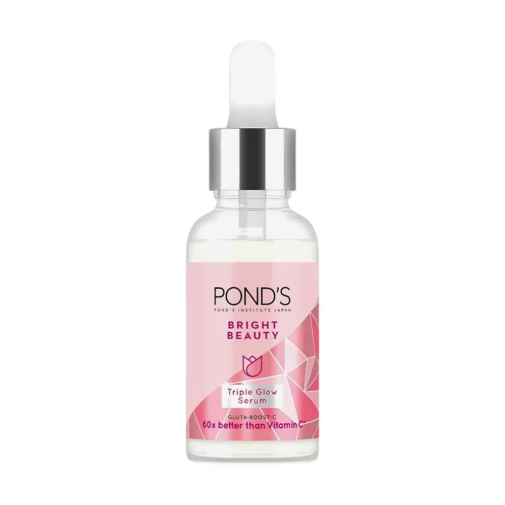 Pond'S Bright Beauty Triple Glow Serum - Brightening Serum With Gluta-Boost-C, Niacinamide, And Hyaluronic Acid.