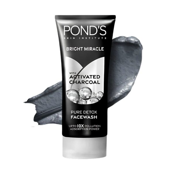 Pond's Bright Miracle Detox Face Wash - Deep cleansing face wash with activated charcoal for fresh, radiant skin.