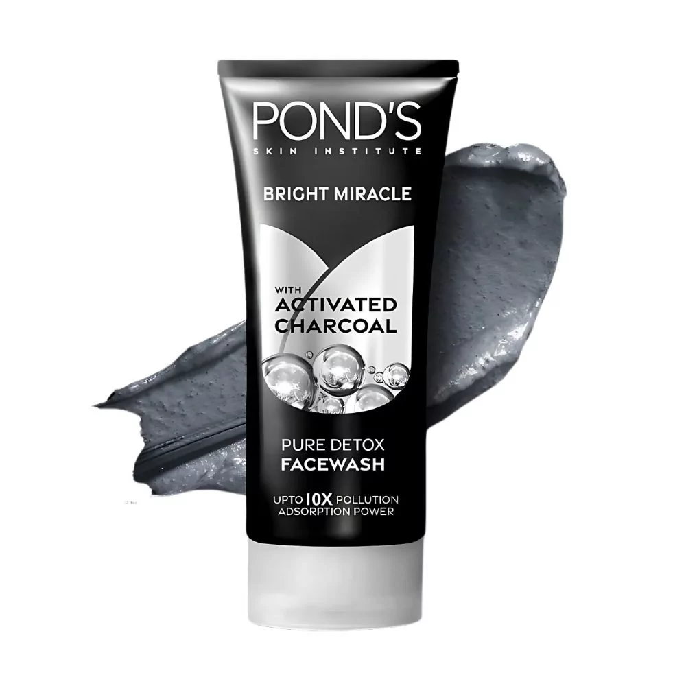 Pond'S Bright Miracle Detox Face Wash - Deep Cleansing Face Wash With Activated Charcoal For Fresh, Radiant Skin.