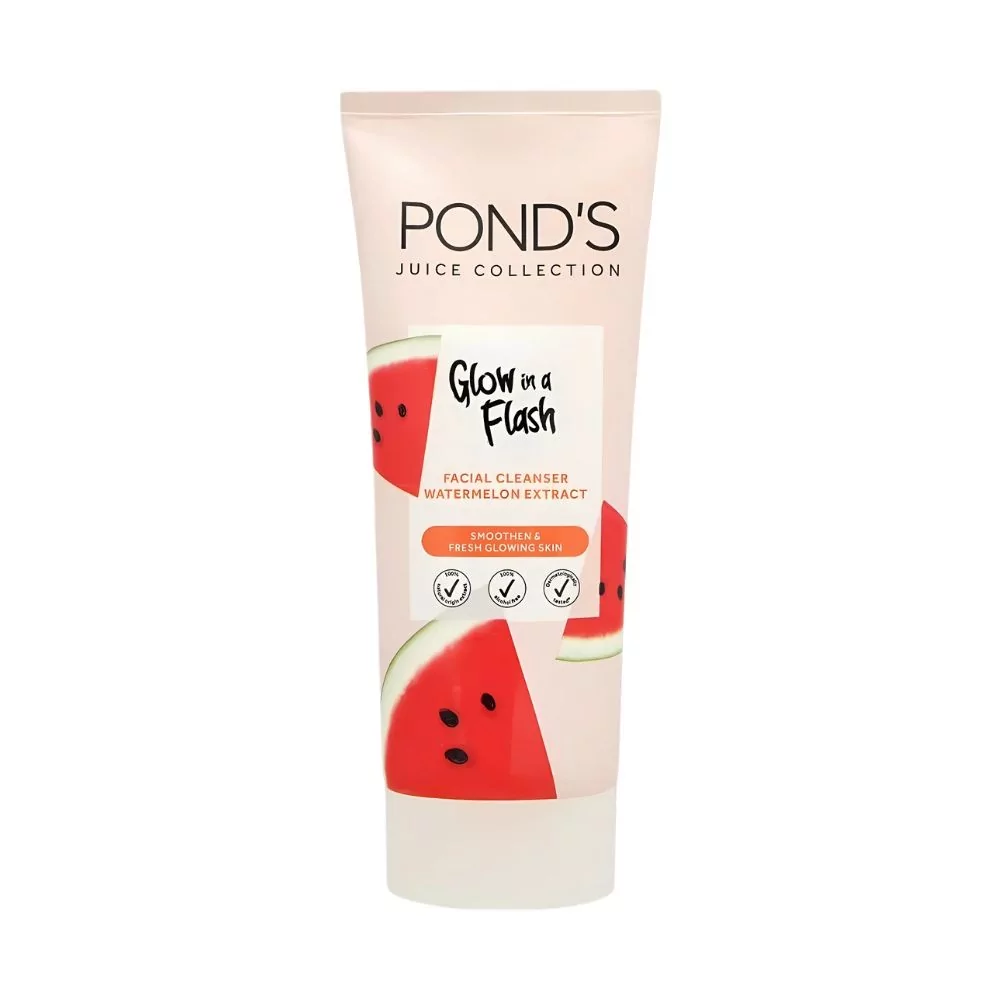 Pond'S Glow In A Flash Facial Cleanser - Hydrating Face Wash With Watermelon Extract For Refreshed And Radiant Skin.