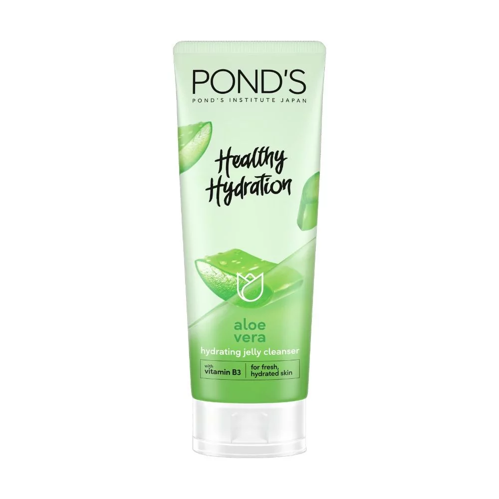 Pond'S Healthy Hydration Aloe Vera Gel Cleanser - Hydrating And Refreshing Face Wash With Aloe Vera For Soft And Smooth Skin.