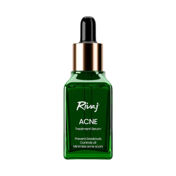 Rivaj Acne Treatment Face Serum 30ml - Treats acne, reduces redness, controls oil, and repairs skin for a smooth, clear complexion.