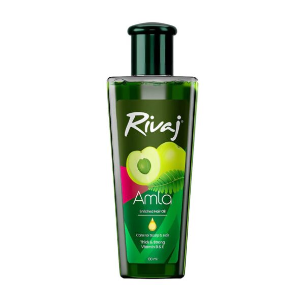 Rivaj Amla Enriched Hair Oil 100ml - Nourishes hair, strengthens roots, and adds shine with natural amla extract.