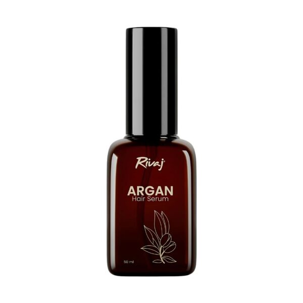 Rivaj Argan Hair Serum 50ml - Controls frizz, repairs split ends, and adds shine while protecting from heat damage.