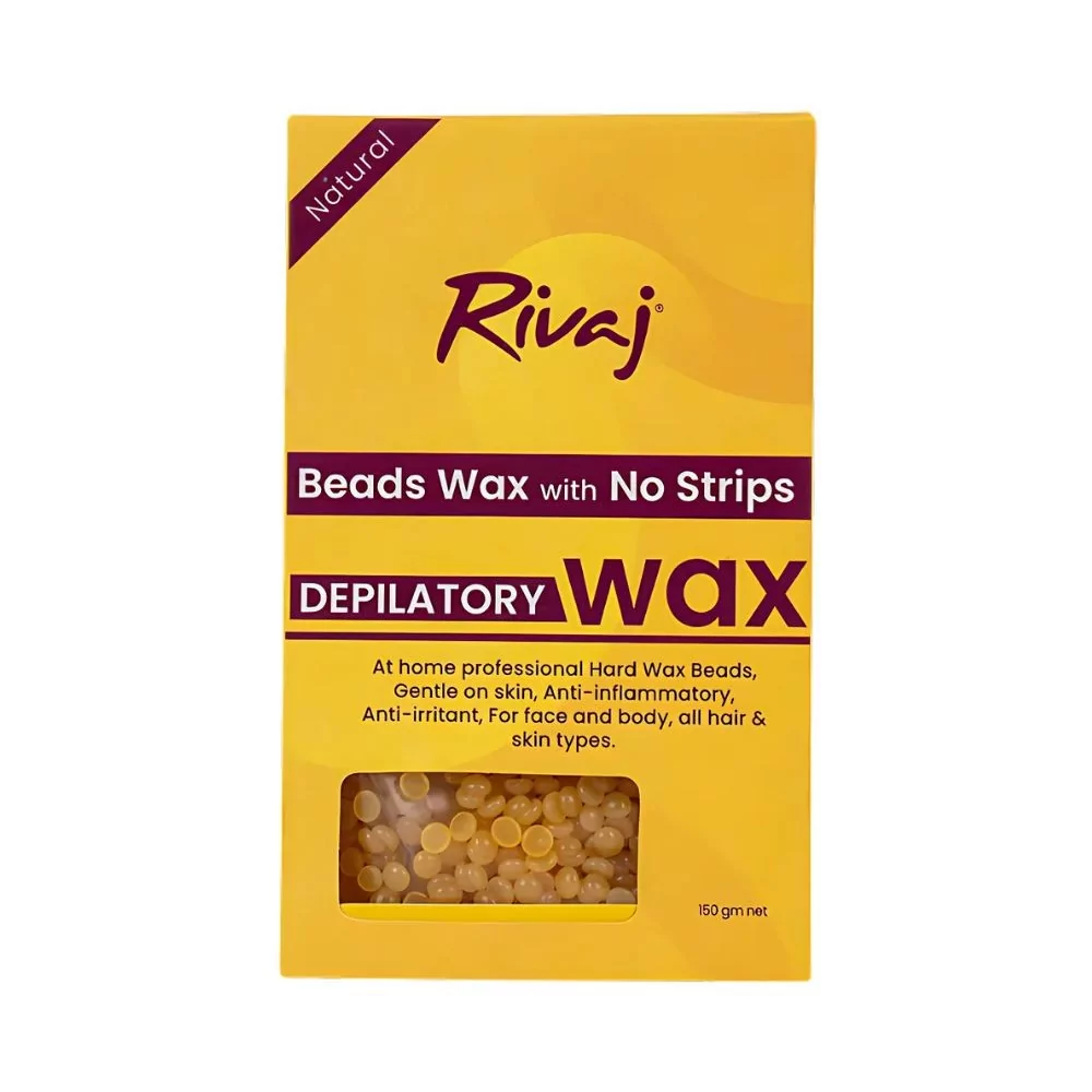 Rivaj Beads Wax With No Strips Natural 150G - Effective For Stubborn Hair Removal And Smooth Skin Results.