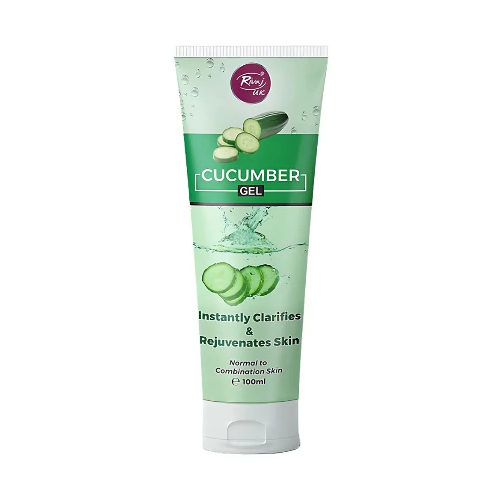 Rivaj Cucumber Gel 100Ml - Soothes Dry Skin, Hydrates Deeply, And Detoxifies For A Healthy, Glowing Look.