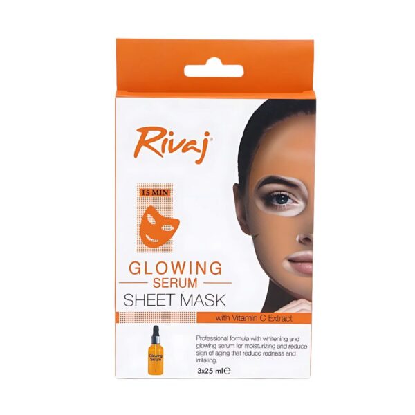 Rivaj Glowing Serum Sheet Mask - Moisturizes, refreshes, and promotes glowing, smooth, and youthful skin.