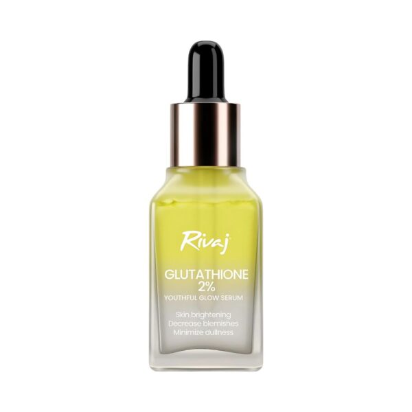 Rivaj Glutathione Youthful Face Serum 30ml - Brightens skin tone and protects against UV damage and pollution.