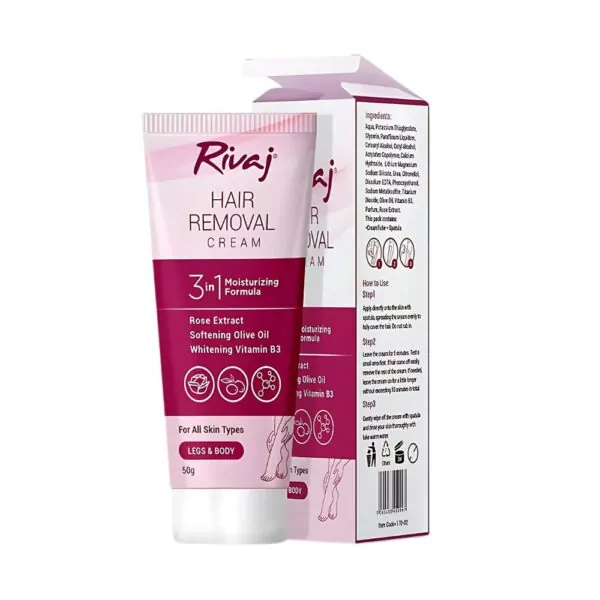 Rivaj Hair Removal Cream 50gm - Gentle, fast, and effective hair removal cream for smooth skin.