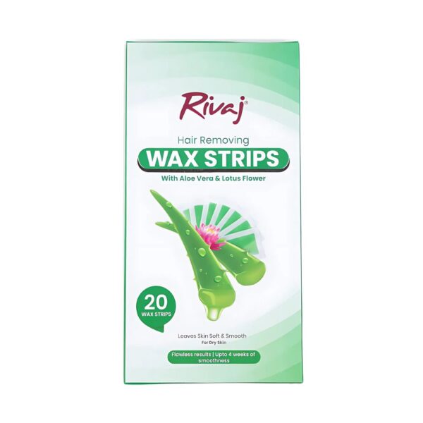 Rivaj Hair Removing Body Wax Strips - Aloe Vera & Lotus Flower - Gentle, effective, and easy-to-use strips for long-lasting smoothness.