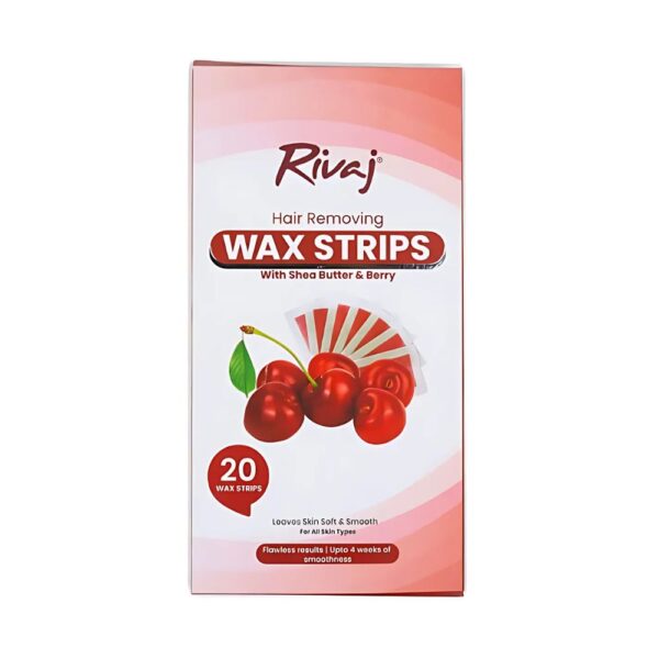 Rivaj Hair Removing Wax Strips - Shea Butter & Berry - Mess-free, effective hair removal for all skin types.