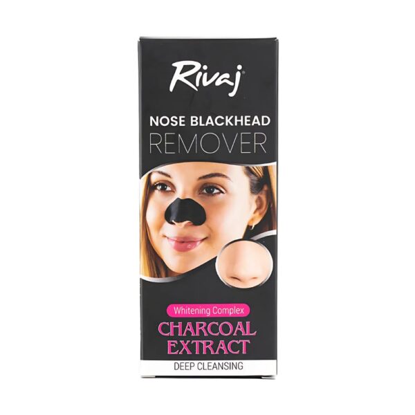 Rivaj Nose Blackhead Remover Charcoal Mask 50ml - Removes blackheads, cleans dirt and oil, and restores skin elasticity for smooth skin.