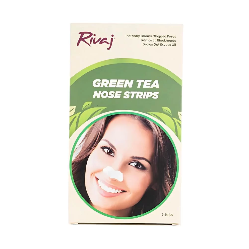 Rivaj Nose Strips - Green Tea - Removes Blackheads And Unclogs Pores For A Cleaner And Smoother Nose.