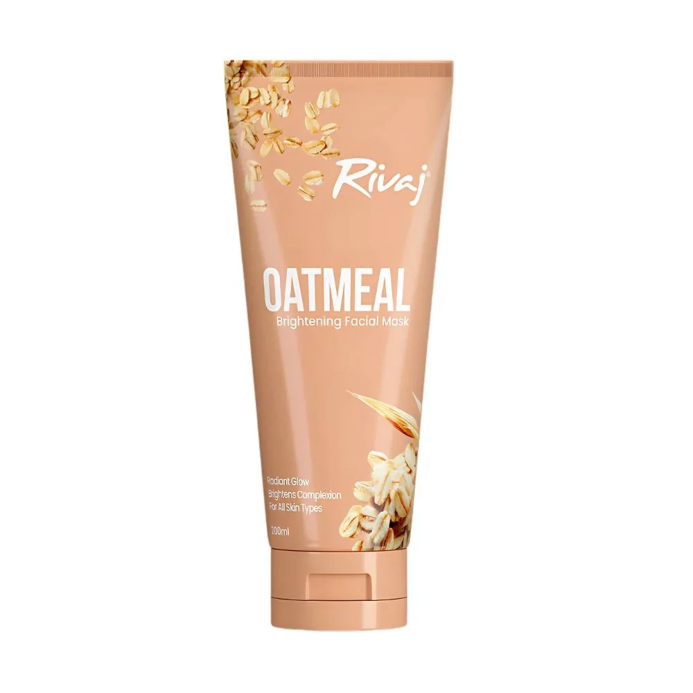 Rivaj Oatmeal Brightening Facial Mask 200Ml - Exfoliates, Absorbs Oil, Soothes Irritation, And Brightens Skin For A Glowing Complexion.