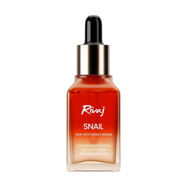 Rivaj Snail Skin Restoring Face Serum 30ml - Hydrating and repairing serum for youthful, glowing skin.