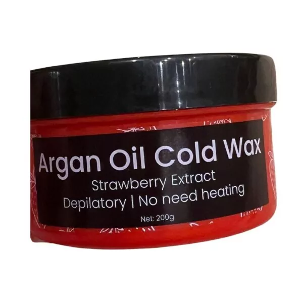 Rivaj Strawberry & Argan Oil Cold Wax 200g - Nourishing cold wax for smooth and radiant skin.