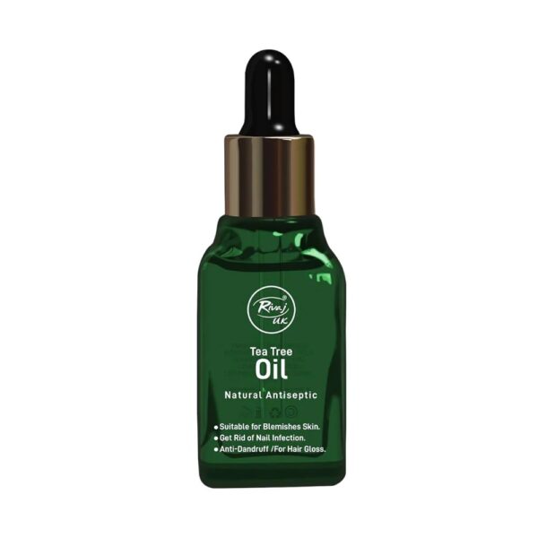 Rivaj Tea Tree Oil Natural Antiseptic 30ml - Organic, absorbs oil, reduces blemishes, and eliminates dandruff.