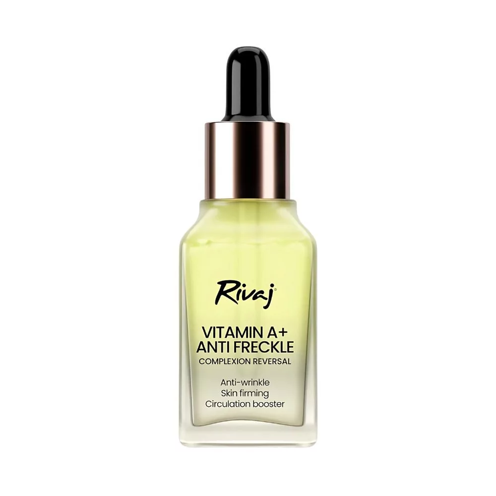 Rivaj Vitamin A+ Anti-Freckle Face Serum 30Ml Bottle. A Skin-Brightening Serum Designed To Reduce Freckles, Age Spots, And Improve Skin Elasticity For A Youthful Complexion.