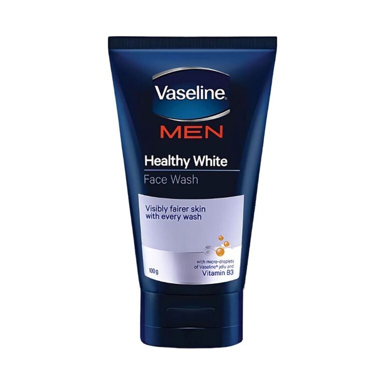 Vaseline Men Healthy White Face Wash 100Gm, Enriched With Vitamin B3 And Vitamin E For Brightening And Deep Cleansing.