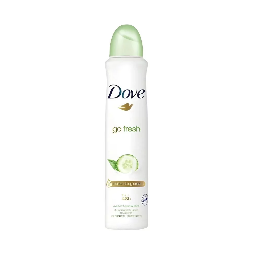 Dove Go Fresh Deodorant Spray – 250Ml With A Refreshing Cucumber And Green Tea Scent For Long-Lasting Protection.