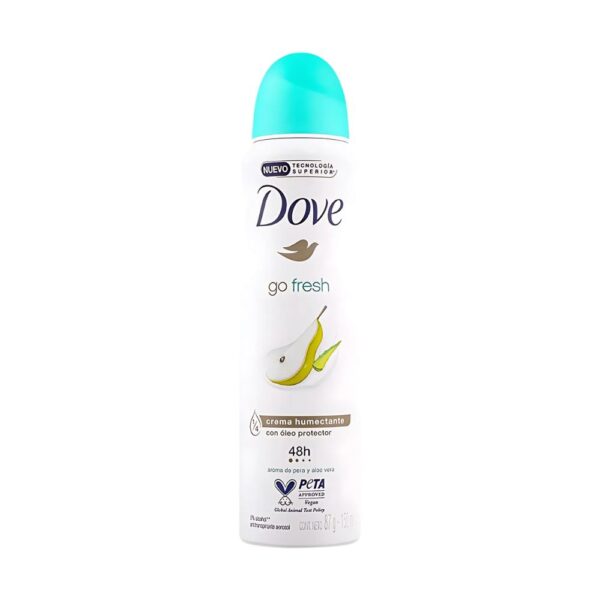 Dove Go Fresh Pear & Aloe Vera Deodorant 150ml – 48-hour protection with pear scent and moisturizing care.