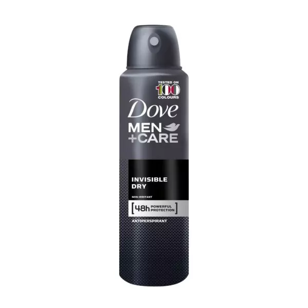 Dove Men Care Invisible Dry Deodorant Spray - 48-hour sweat protection with no white marks.