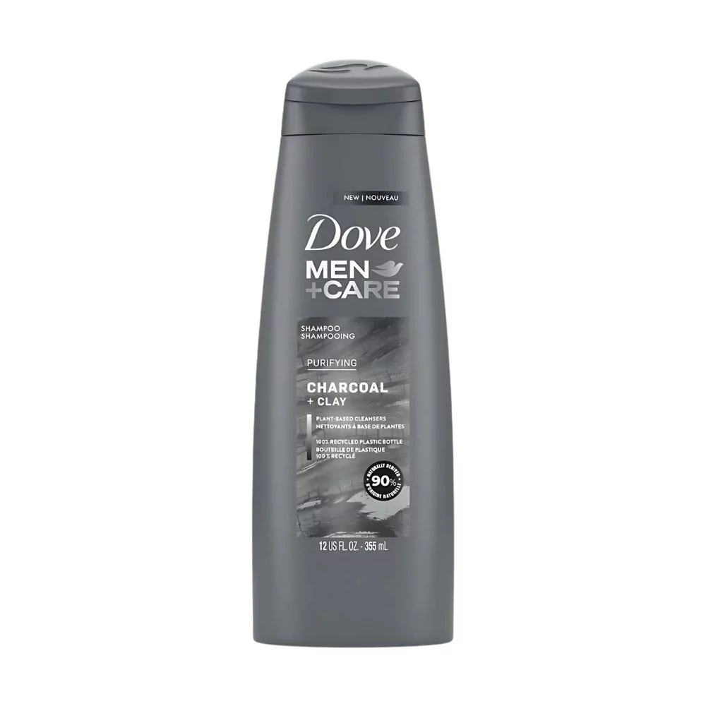 Dove Men Charcoal Clay Purifying Shampoo – 355Ml Bottle For Deep Cleaning And Long-Lasting Freshness.