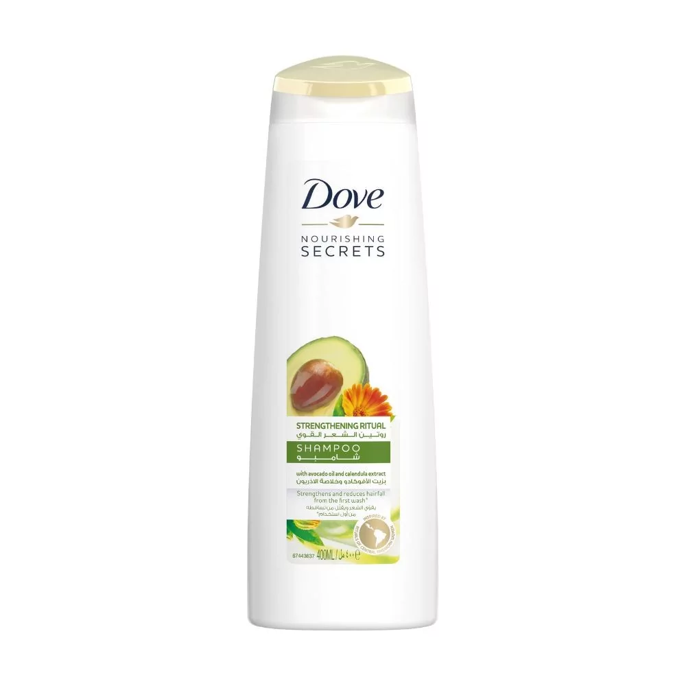 Dove Strengthening Ritual Shampoo – 250Ml Bottle Enriched With Avocado And Calendula Extracts For Smooth, Strong Hair.