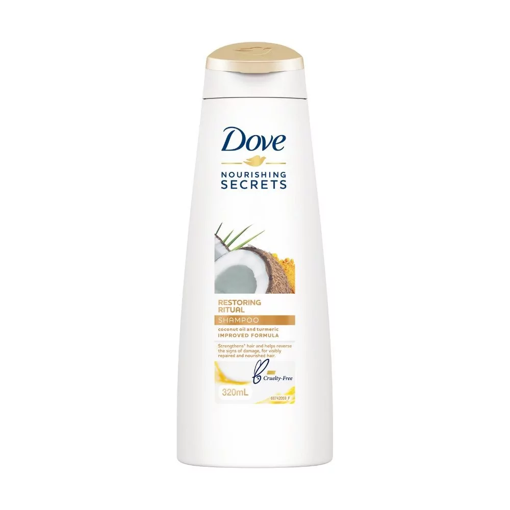 Dove Restoring Ritual Shampoo – 250Ml Bottle With Coconut Oil And Turmeric For Stronger, Nourished Hair.