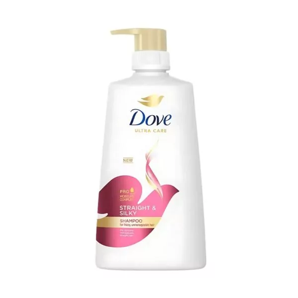 Dove Straight & Silky Shampoo - Nourishes and tames frizzy hair for a sleek, shiny look.