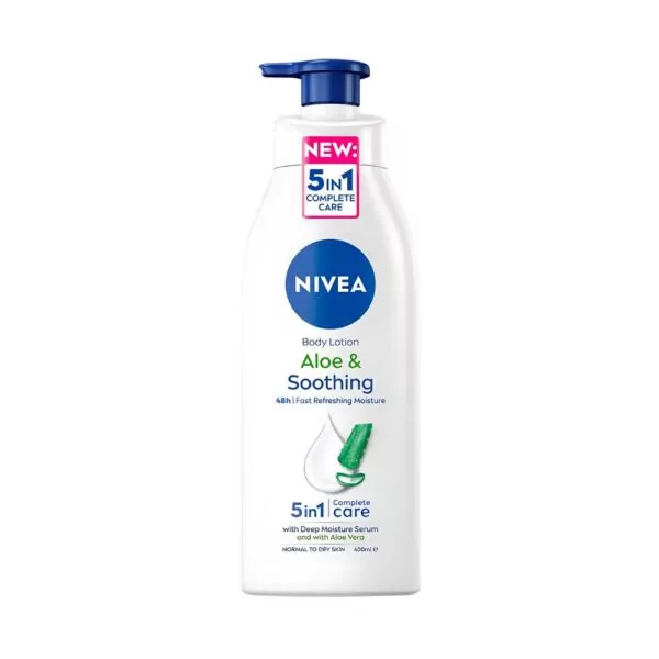 NIVEA Aloe & Hydration Body Lotion 400ml with aloe vera for dry and normal skin.