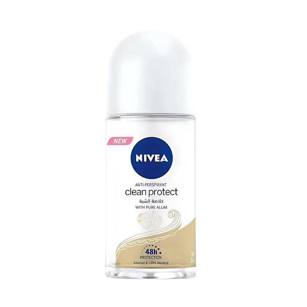 Nivea Clean Protect Roll-On 50Ml With Pure Alum For All-Day Freshness And Odor Protection.