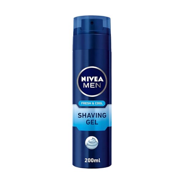 NIVEA Fresh & Cool Shaving Gel 200ml - Mint Extract, Ultra Glide Technology for smooth and refreshing shaves.