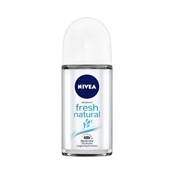 NIVEA Fresh Natural Roll-On 50ml with ocean extracts for all-day freshness.