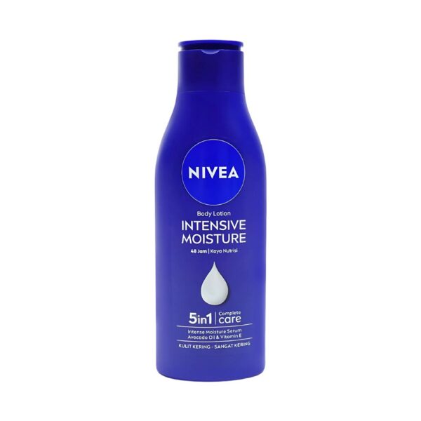 NIVEA Intensive Moisture Body Lotion 190ml with almond oil and vitamin E for dry skin.