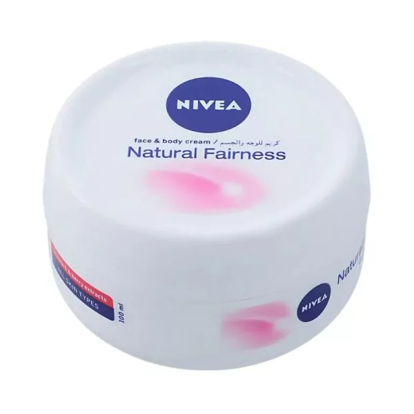 NIVEA Natural Fairness Body Cream 100ml moisturizes and brightens skin, leaving it soft, smooth, and glowing for all skin types.