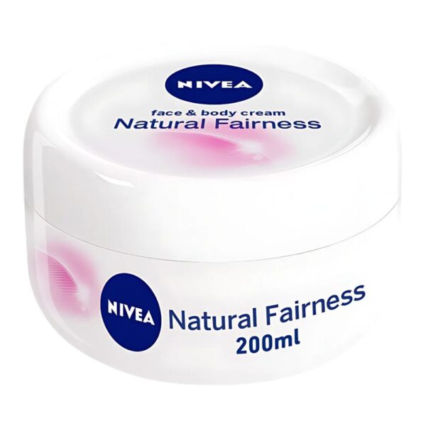 NIVEA Natural Fairness Face & Body Cream 200ml with licorice and mulberry extracts for radiant skin.