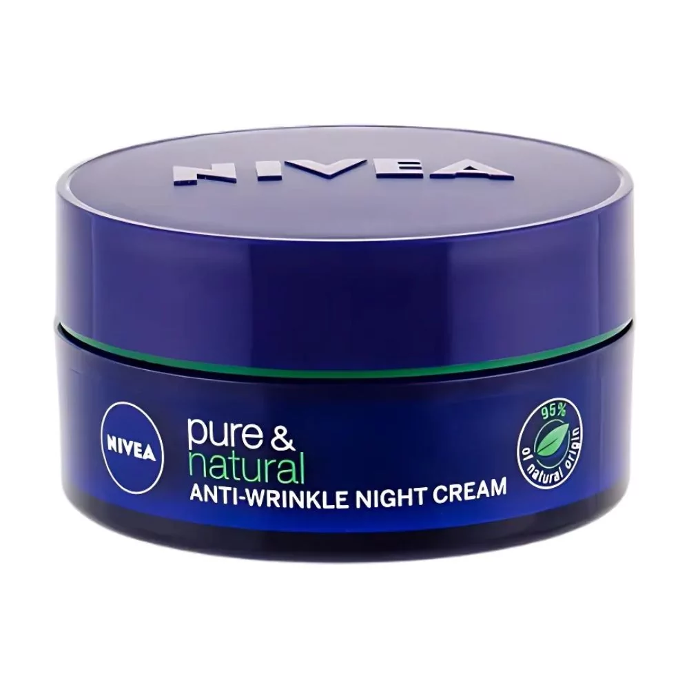 Nivea Natural Anti-Wrinkle Night Cream 50Ml With Argan Oil And Burdock Extract For Soft Skin.