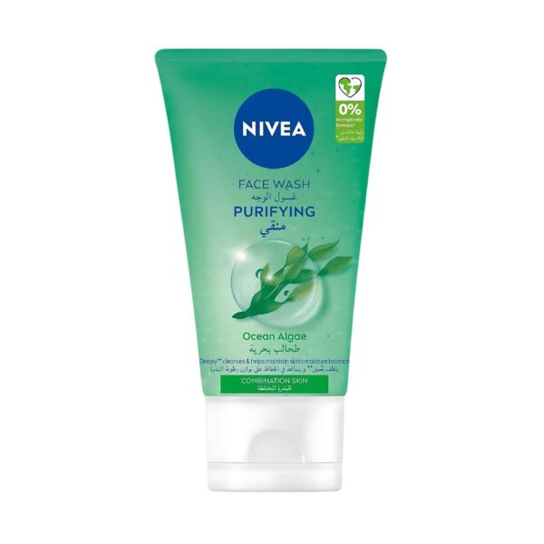 NIVEA Purifying Ocean Algae Face Wash 150ml for deep cleansing, oil control, and a refreshed matte look.