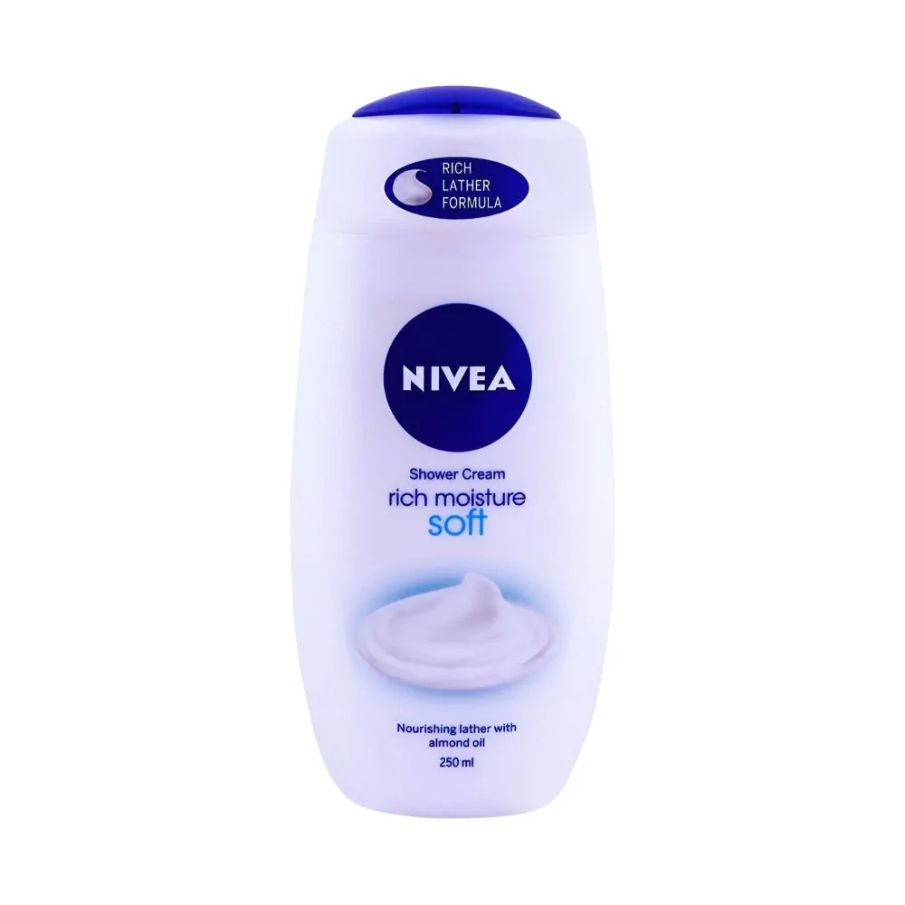 Nivea Rich Moisture Soft Shower Cream 250Ml – Hydrating Shower Cream With Almond Oil For Soft, Smooth Skin.