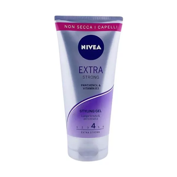 Nivea Extra Strong Styling Gel 150ml – Long-lasting hold with Panthenol and Vitamin B3 for nourished and healthy hair.