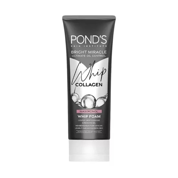 Pond's Bright Miracle Oil Control Whip Foam - Deep cleansing face wash with activated charcoal and Niasorcinol.